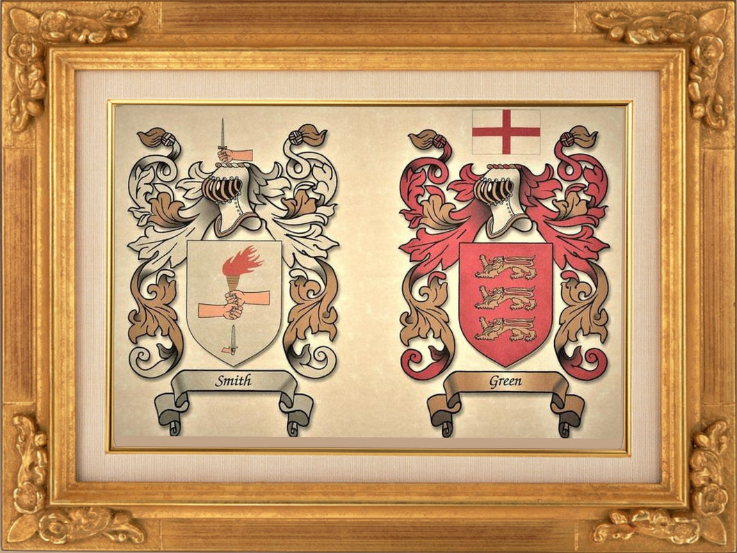 Single or Double Coat of Arms - Size:  8 1/2 x 11