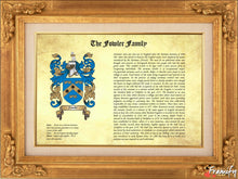 Load image into Gallery viewer, Origin of your Last Name - Heraldic Document